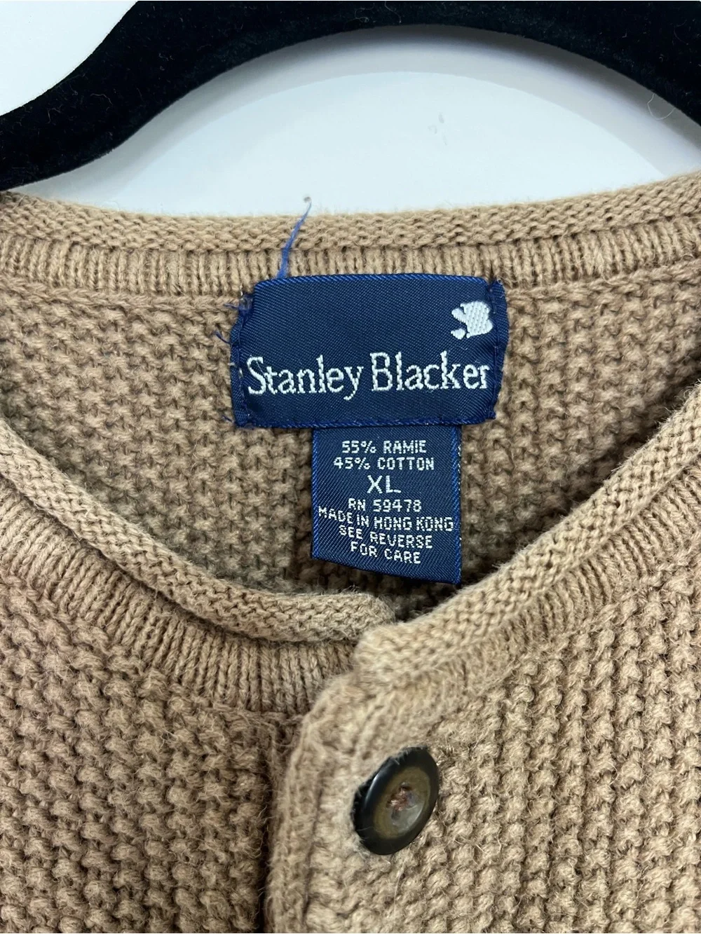 Stanley‎ Blacker Men's Crewneck Henley Sweater in Brown